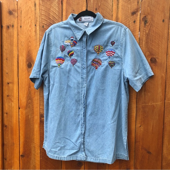 Albuquerque International Balloon Fiesta Embroidered Denim Button Shirt - Medium - Picture 15 of 15